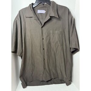 Vintage Avatar XXL Button Up Shirt Carbon Gray Short‎ Sleeve Casual Menswear